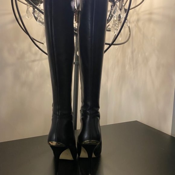 Michael Kors Stiletto Knee High black leather boots Sz.7 - Picture 10 of 10